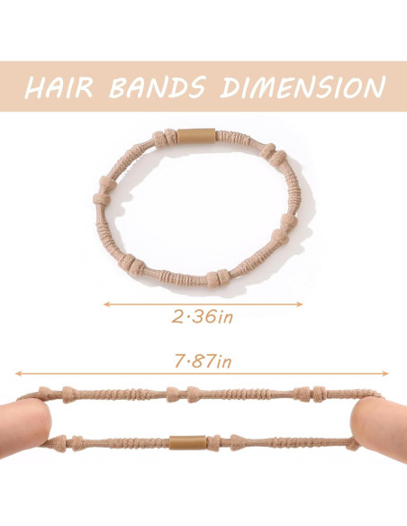 20 Lazos para el Cabello Boho SYGY - 6 cm, Sin Daño, Marrón