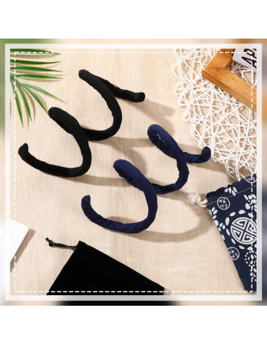 Corbatas de Cabello Espiral Hanaive 2 Pcs Patrón Vintage