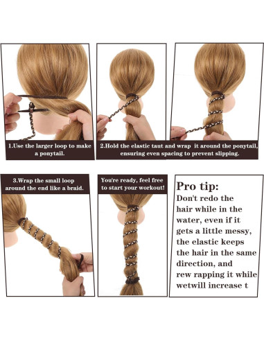 4 Gomas de Pelo Espirales Elásticas DIVINA VITAE 70cm Color Mezclado