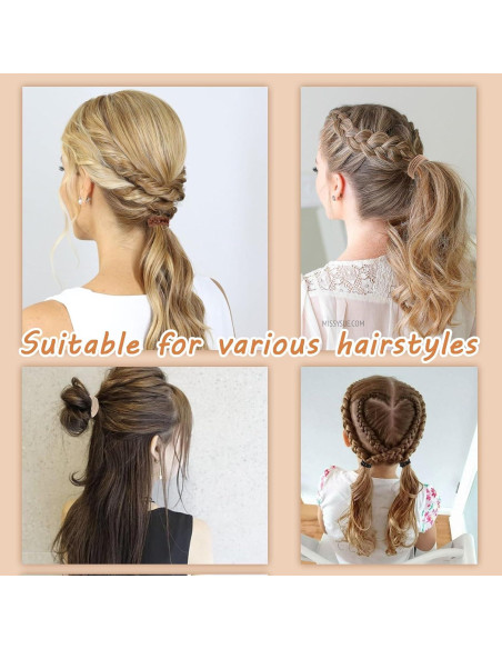 20 Lazos para el Cabello Boho SYGY - 6 cm, Sin Daño, Marrón