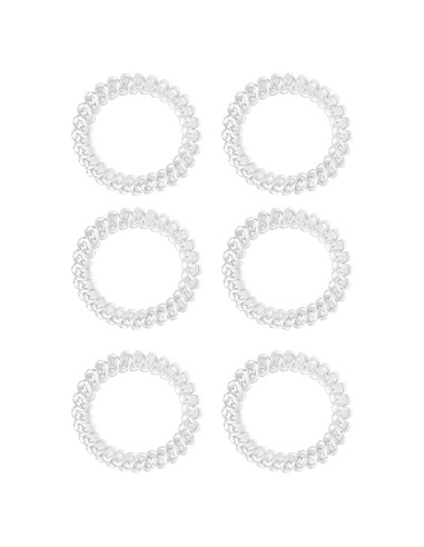 Tiras de Cabello Espiral KCHIES Transparentes - 6 Piezas