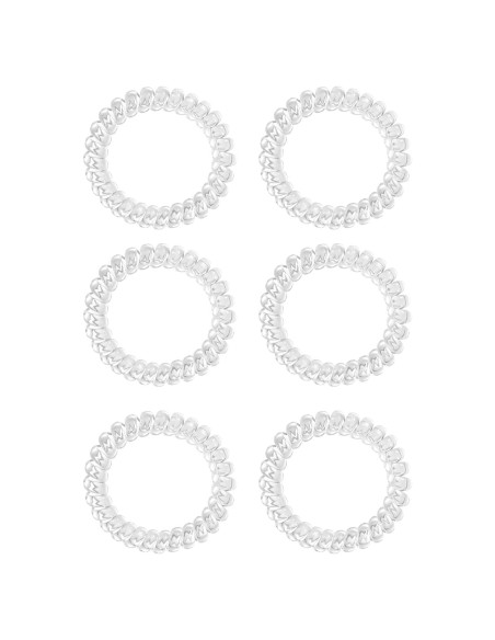 Tiras de Cabello Espiral KCHIES Transparentes - 6 Piezas
