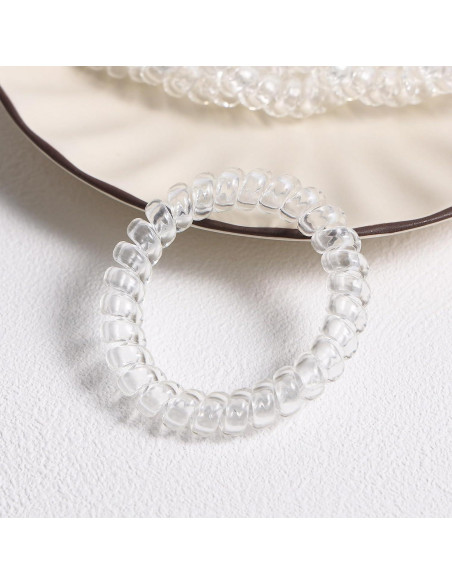 Tiras de Cabello Espiral KCHIES Transparentes - 6 Piezas