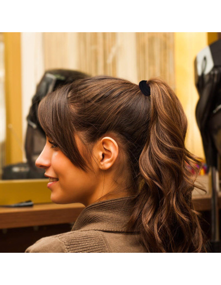 20 Bandas Elásticas Negras eBoot para Cabello Grueso 5 cm