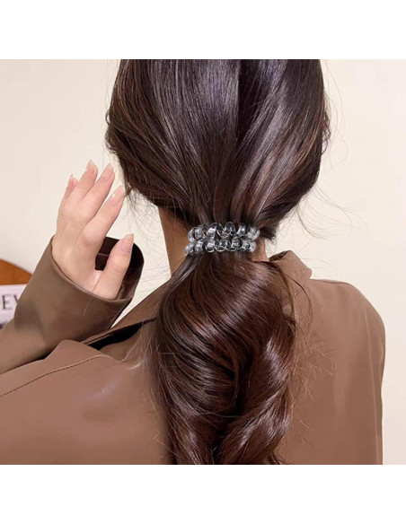 Tiras de Cabello Espiral KCHIES Transparentes - 6 Piezas