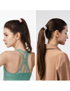 16 Piezas Espirales para el Cabello QIUTIMIY - Coils Elásticos Rosa y Transparente 2