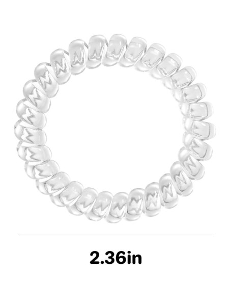 Tiras de Cabello Espiral KCHIES Transparentes - 6 Piezas