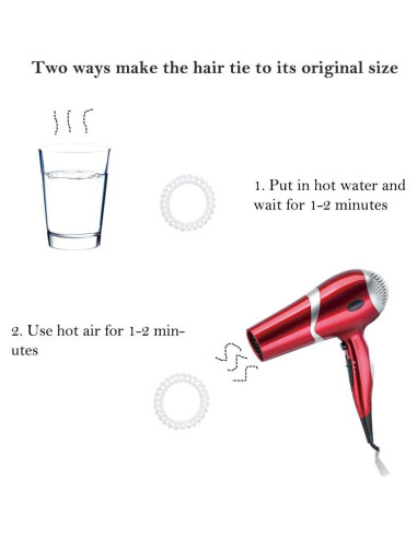 Tiras de Cabello Espiral KCHIES Transparentes - 6 Piezas