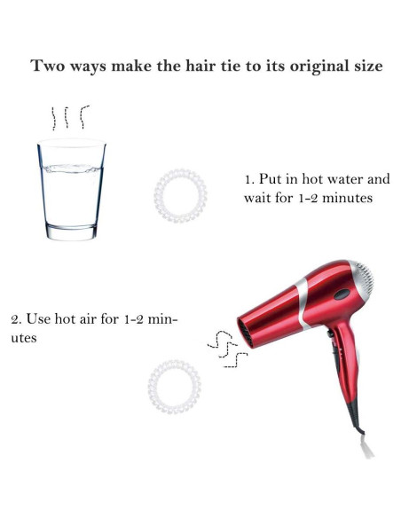 Tiras de Cabello Espiral KCHIES Transparentes - 6 Piezas