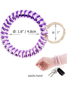 Paquete de 6 Pulseras de Llave Espiral BIHRTC - Colores Vivos 2
