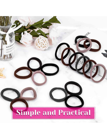 Gomas de Pelo Gruesas Anezus 50 Pcs Neutras 5cm