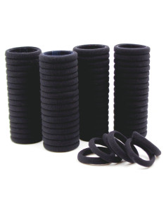 Bandas de Goma para Cabello CYWLIFE 100 PCS Negras 8.5mm