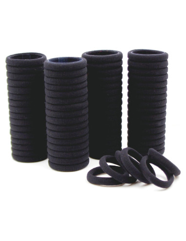 Bandas de Goma para Cabello CYWLIFE 100 PCS Negras 8.5mm