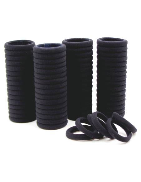 Bandas de Goma para Cabello CYWLIFE 100 PCS Negras 8.5mm