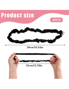 4 Diademas de Seda Ajustables KFHENSOMR para Cabello Rizado 2