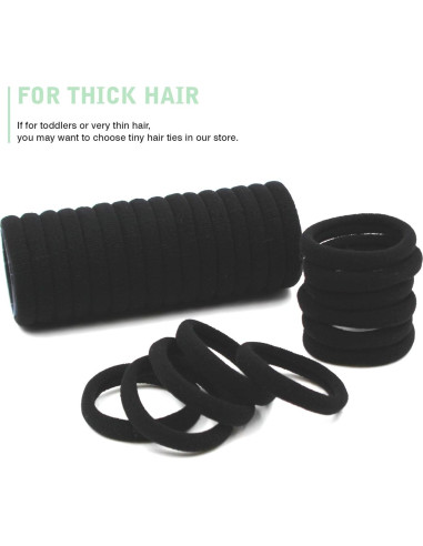 Bandas de Goma para Cabello CYWLIFE 100 PCS Negras 8.5mm