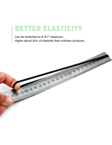 Bandas de Goma para Cabello CYWLIFE 100 PCS Negras 8.5mm