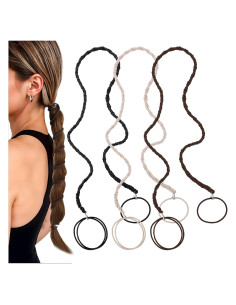 3 Gomas de Pelo Quilax Elásticas para Mujeres 41cm Nylon