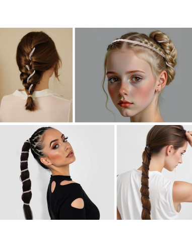 3 Gomas de Pelo Quilax Elásticas para Mujeres 41cm Nylon