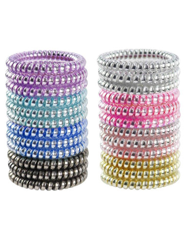 24 Lazos Espirales para Cabello Winrase - Gomas Elásticas Multicolor