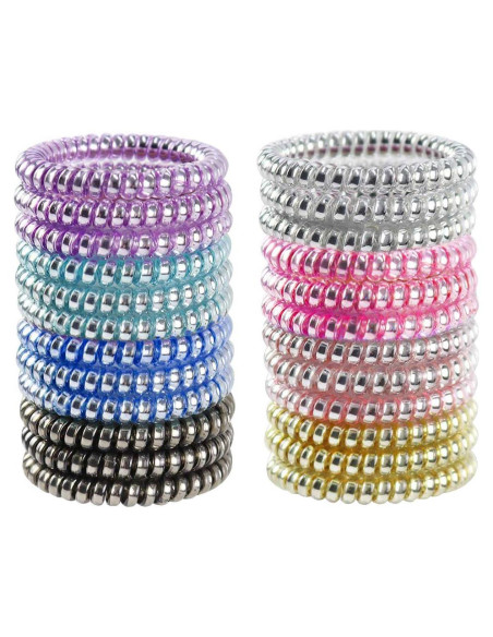24 Lazos Espirales para Cabello Winrase - Gomas Elásticas Multicolor 24 Lazos Espirales para Cabello Winrase - Gomas Elásticas Multicolor