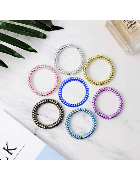 24 Lazos Espirales para Cabello Winrase - Gomas Elásticas Multicolor 24 Lazos Espirales para Cabello Winrase - Gomas Elásticas Multicolor