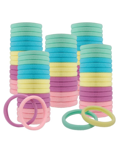 100 Bandas de Cabello Elásticas Carrie Joe Multicolor 5 cm