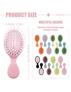 Paquete de 16 Mini Cepillos para el Cabello POUYRBA 2