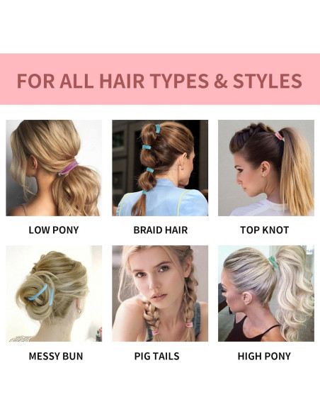 100 Bandas de Cabello Elásticas Carrie Joe Multicolor 5 cm