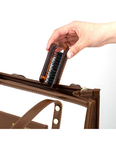 Cepillo de cabello plegable Sliverdew, 2 piezas, viaje, cerdas de jabalí