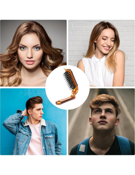 Cepillo de cabello plegable Sliverdew, 2 piezas, viaje, cerdas de jabalí Cepillo de cabello plegable Sliverdew, 2 piezas, viaje, cerdas de jabalí