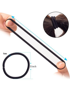 100 Gomas de Pelo Negras Sderoq 4mm para Cabello Grueso 2