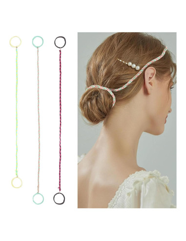 3 Paquetes de Lazos de Cabello Elásticos TBUKEOM Multicolor