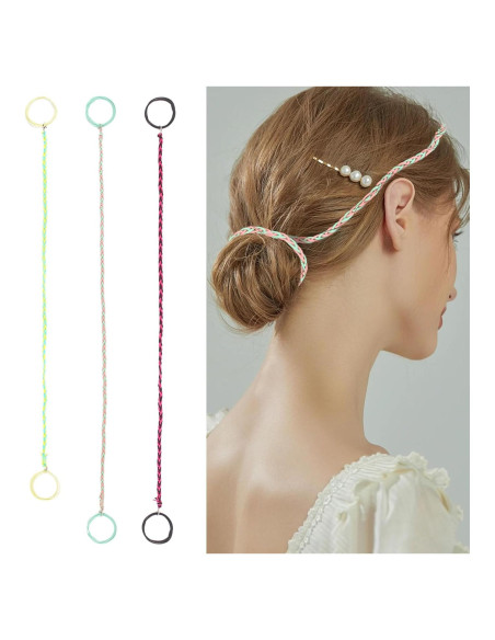 3 Paquetes de Lazos de Cabello Elásticos TBUKEOM Multicolor