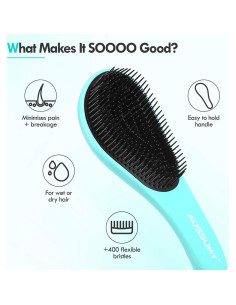 Cepillo Desenredante Aussumy Verde y Negro - 2 Piezas 2