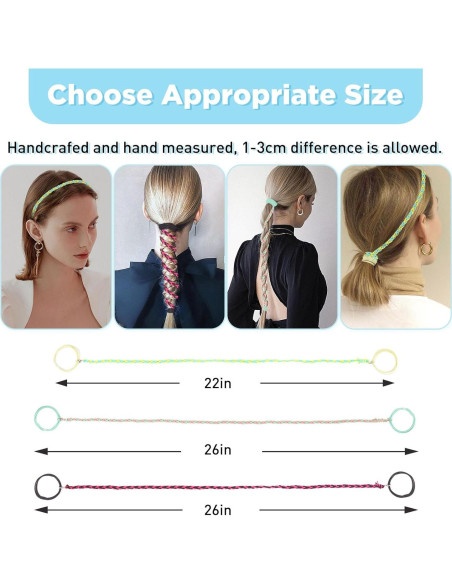 3 Paquetes de Lazos de Cabello Elásticos TBUKEOM Multicolor
