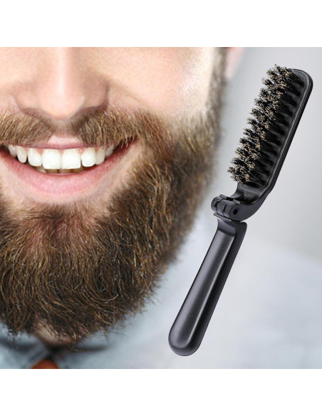 2 Piezas Cepillo de Pelo Plegable Hautllaif con Cerdas de Jabalí