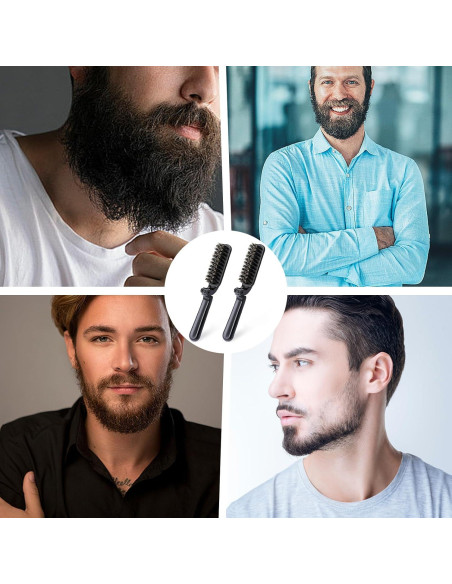 2 Piezas Cepillo de Pelo Plegable Hautllaif con Cerdas de Jabalí