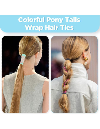 3 Paquetes de Lazos de Cabello Elásticos TBUKEOM Multicolor