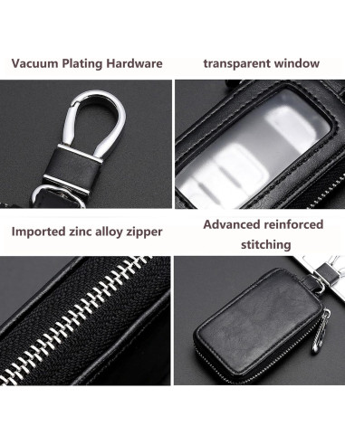 Funda de Llave de Coche vvag de Cuero Genuino Universal Negra