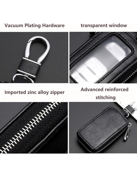 Funda de Llave de Coche vvag de Cuero Genuino Universal Negra