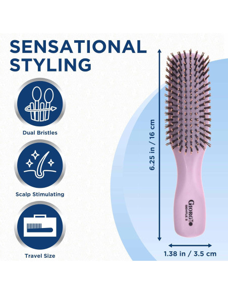 Cepillo Desenredante Mini Giorgio Rosa para Todo Tipo de Cabello