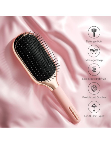 Cepillo Paddle Melbang de Acero Inoxidable para Todo Tipo de Cabello