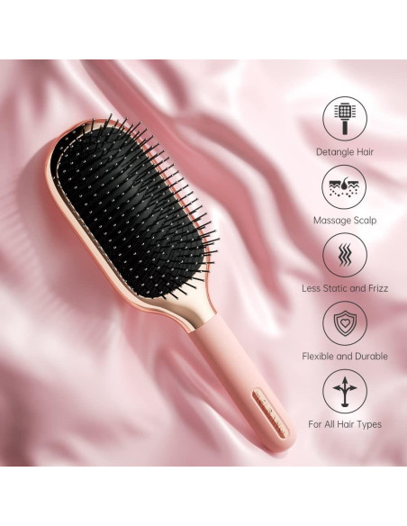 Cepillo Paddle Melbang de Acero Inoxidable para Todo Tipo de Cabello