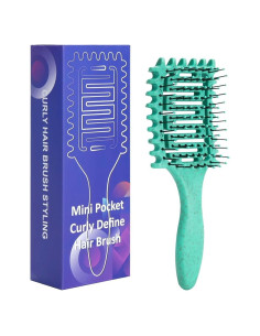 Mini Cepillo Desenredante Yingbtr Verde para Todos los Cabellos