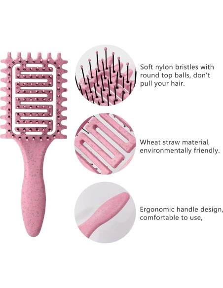 Mini Cepillo Desenredante Yingbtr Verde para Todos los Cabellos Mini Cepillo Desenredante Yingbtr Verde para Todos los Cabellos