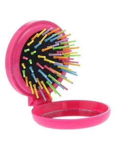 Cepillo de Viaje Plegable Zhuluck Rosa con Espejo 2.5cm