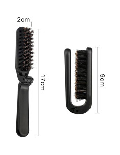 Cepillo Plegable Antiestático de Cerda de Jabalí Enyolidimk - Negro 2