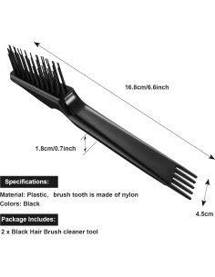 Limpiador de Cepillos para Cabello Yaomiao 2 Pcs Negro 16.8 cm 2