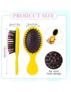 Mini Cepillos para el Cabello Nuenen - 3 Piezas Viaje Suaves 2